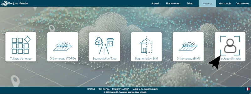 Sélection de l'application 'Floutage d'images'