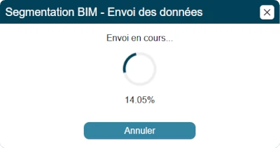 Interface d'attente d'envoi des données pour la segmentation BIM vers le serveur