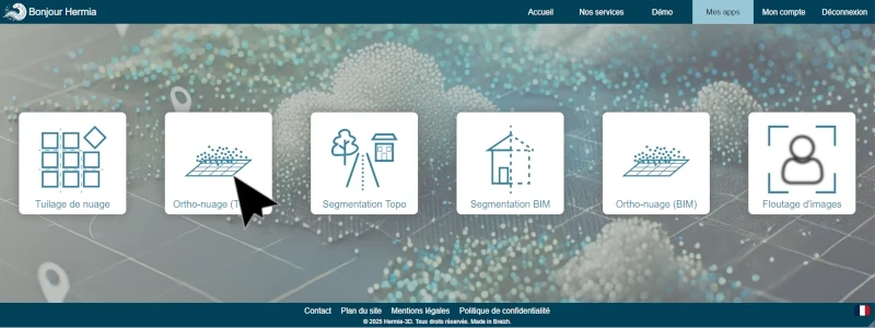 Sélection de l'application 'Segmentation TOPO'