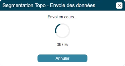 Interface d'attente d'envoi des données pour la segmentation topographique vers le serveur