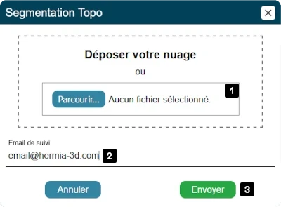 Interface de l'application 'Segmentation TOPO'